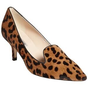 L. K. Bennett Marie Almond-Toe Pump Heels Leopard Print Calf Hair Size 42 / 11.5